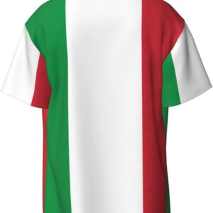 Italian Flag Men Shirt Short Sleeved Color Button Down Beach Shirt Tropical Holiday
