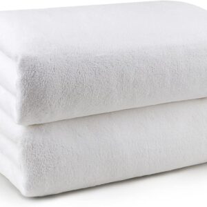 Bath Towels Pack of 2(27’’ x 54’’) - Soft Feel White Bath Towel, Highly Absorbent Bathroom Towels for Body, Quick Drying, Towel for Sport, Yoga, SPA, Fitness