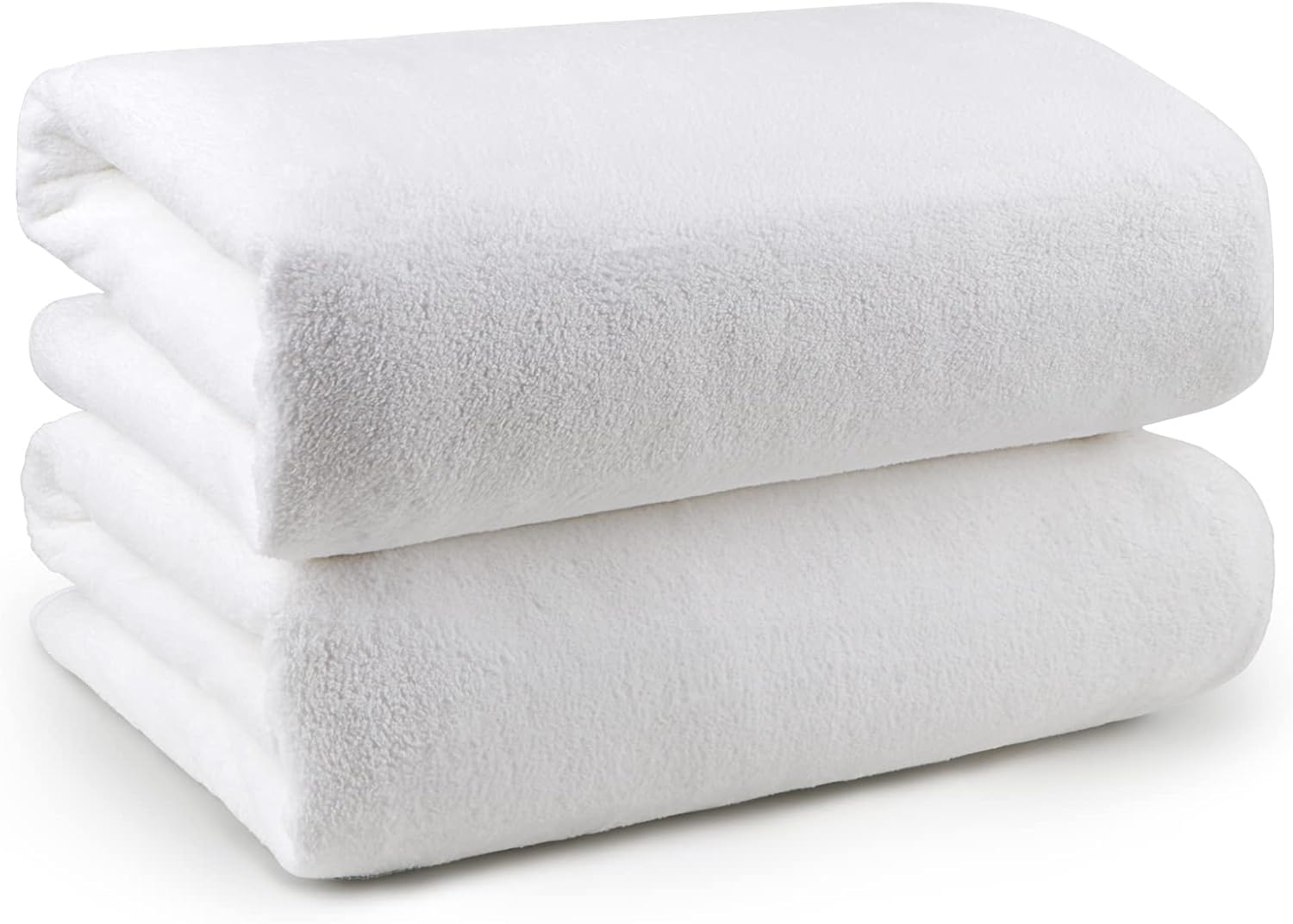 Bath Towels Pack of 2(27’’ x 54’’) - Soft Feel White Bath Towel, Highly Absorbent Bathroom Towels for Body, Quick Drying, Towel for Sport, Yoga, SPA, Fitness