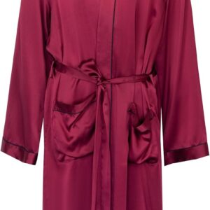 Men Real Silk Robe Luxury Lightweight Bathrobe for Men Long Sleeve Mulberry Silk Sleepwear
