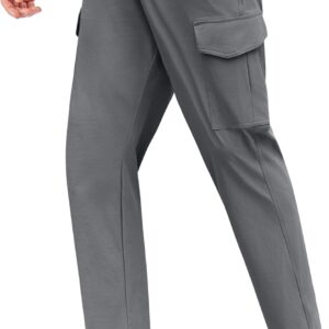 Men's Casual Pants Lightweight Hiking Cargo Pants Stretch Outdoor Work Pant with Multi Pockets