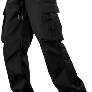 Men's Casual Cargo Sweatpants Waist Drawstring Joggers Tactical Loose Fit Pants for Men with Multi Pockets