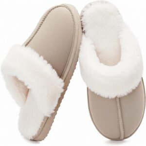 Fuzzy Slippers for unisex Cozy Faux Fur House Shoes Winter Warm Memory Foam Slippers for Indoor and Outdoor