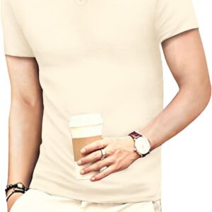 Men Casual Slim Fit Basic Henley Long Sleeve Fashion T-Shirt