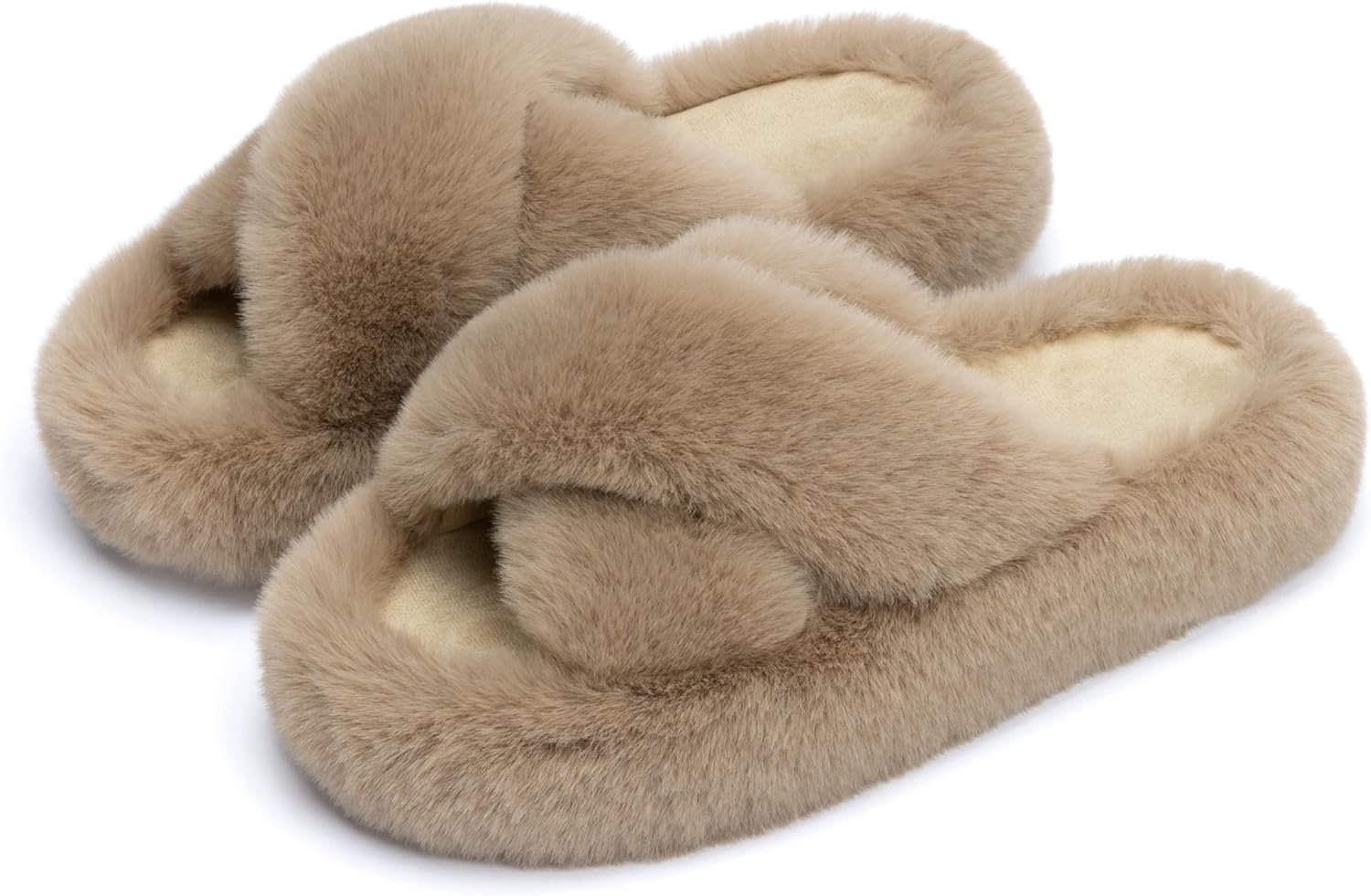 unisex's Blue Memory Foam Faux Fur Lined Open Toe Slippers for unisex - US 12
