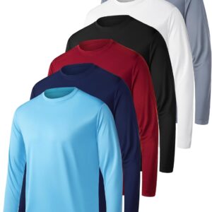 6 Pack Long Sleeve Shirts for Men Moisture Wicking  Sun Protection Tee Shirts Workout T Shirts Casual