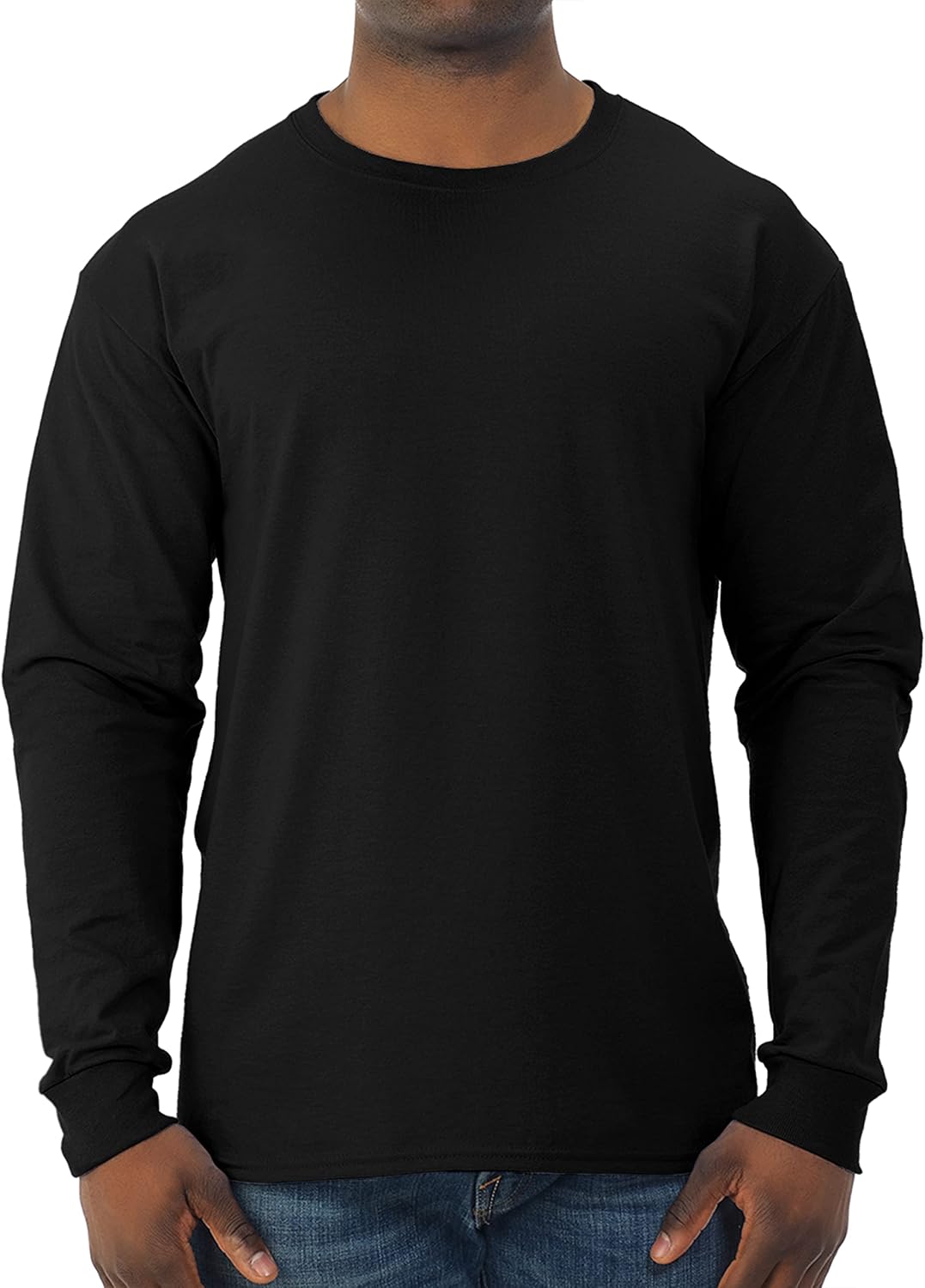 Men's Cotton Blend Long Sleeve Tees, Moisture Wicking, Odor Protection, UPF 30+, Sizes S-3x