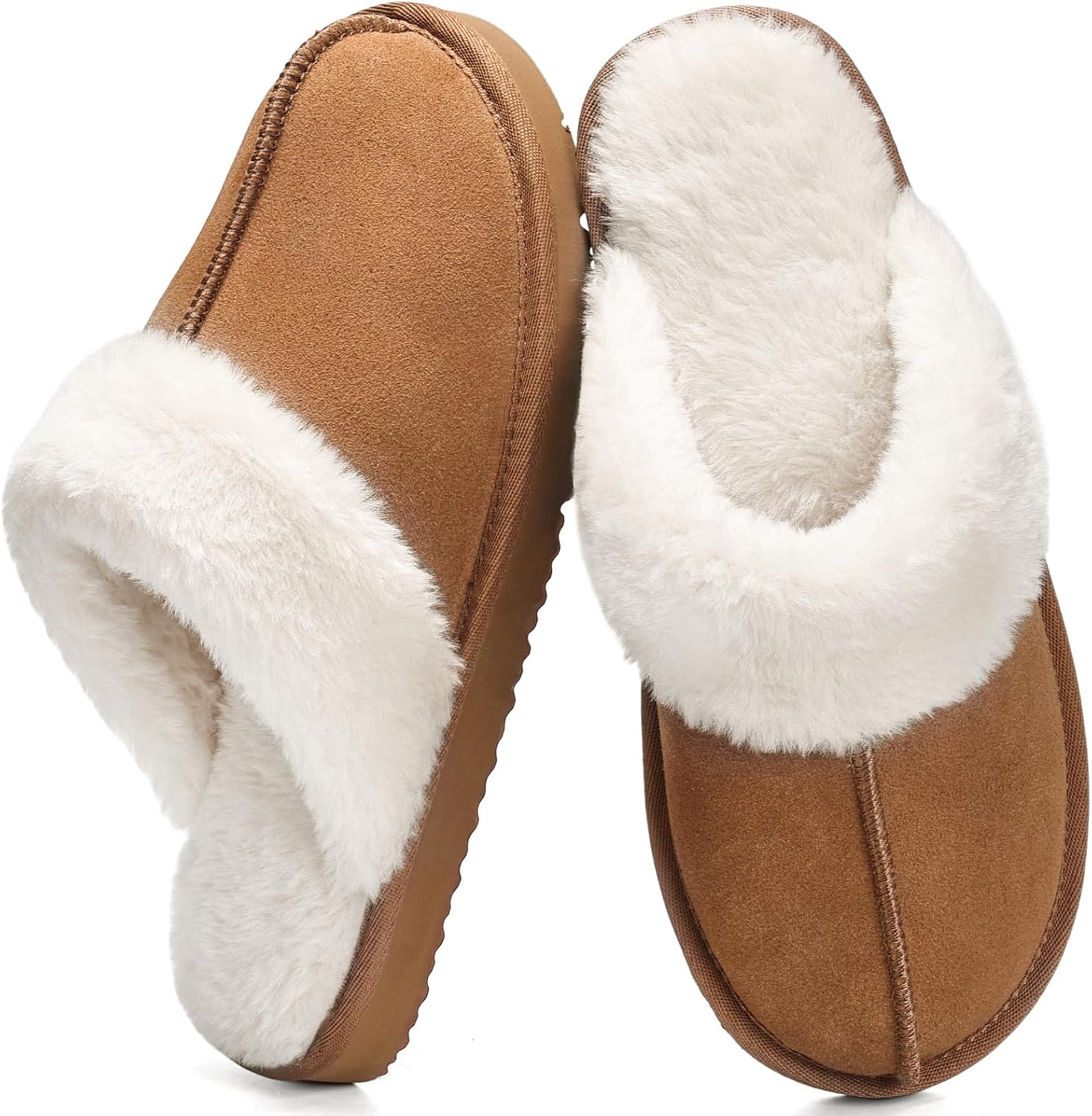 Fuzzy Slippers for unisex Cozy Faux Fur House Shoes Winter Warm Memory Foam Slippers for Indoor and Outdoor