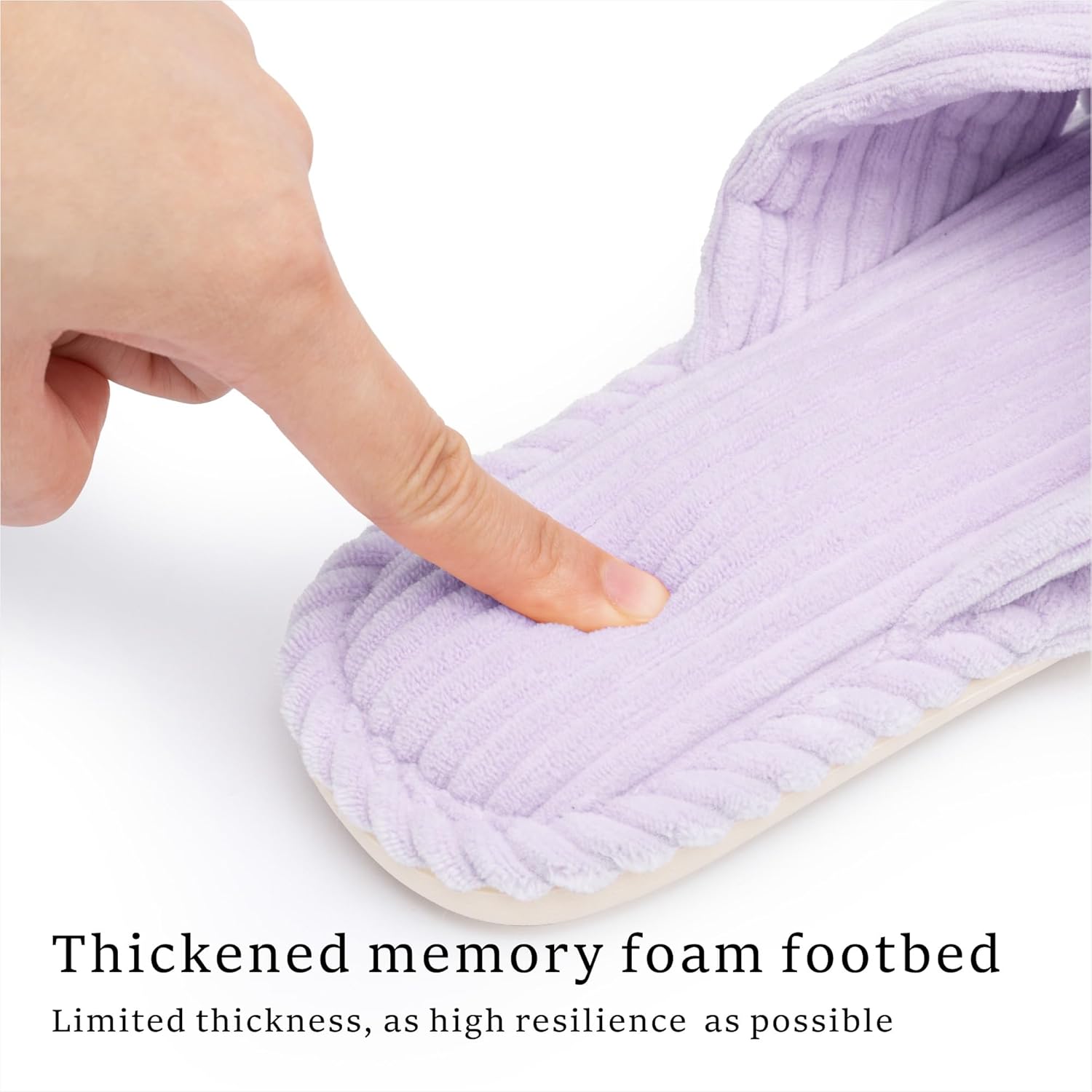 Slippers for unisex Memory Foam House unisexs Slipper Slides Home Bedroom Bathroom Spa Open Toe Corduroy Bow Slippers Cozy Comfortable - Image 2