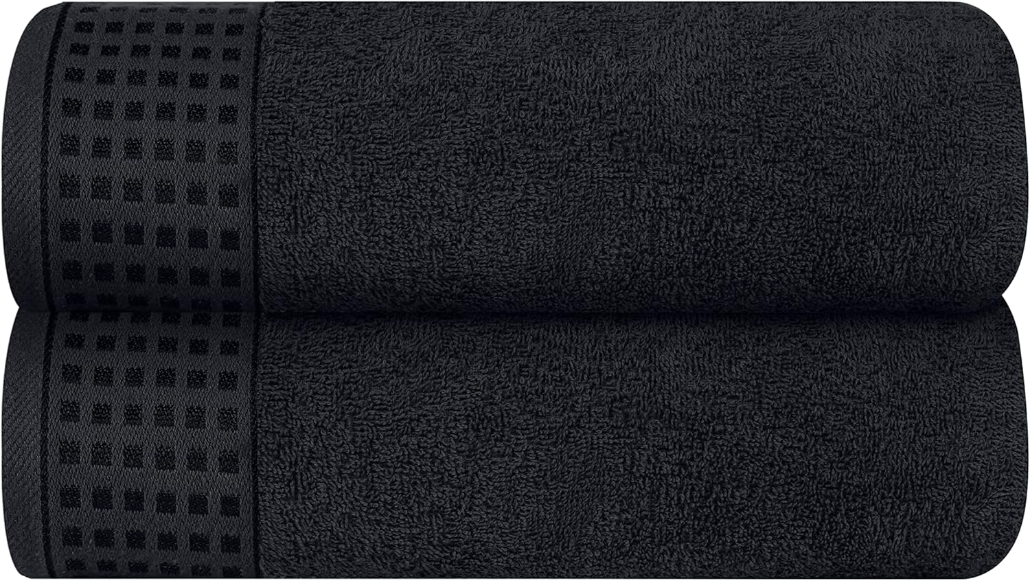 100% Cotton 2 Pack Oversized Bath Towel Set 28x55 Inches, Ultra Soft Highly Absorbant Compact Quickdry & Lightweight Large Bath Towels, Ideal for Gym Travel Camp Pool - Black