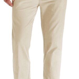 Men's Drawstring Linen Pants Casual Summer Beach Loose Trousers