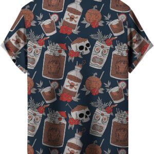 Men Short Sleeve Button Down Shirts Casual Printed Button Up Shirts Hawaiian
