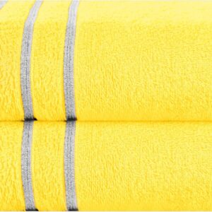 Cotton 2 Pack Oversized Bath Towel Set 28x55 inches, Large Bath Towels, Ultra Absorbant Compact Quickdry & Lightweight Towel, Ideal for Gym Travel Camp Pool - Lime Yellow