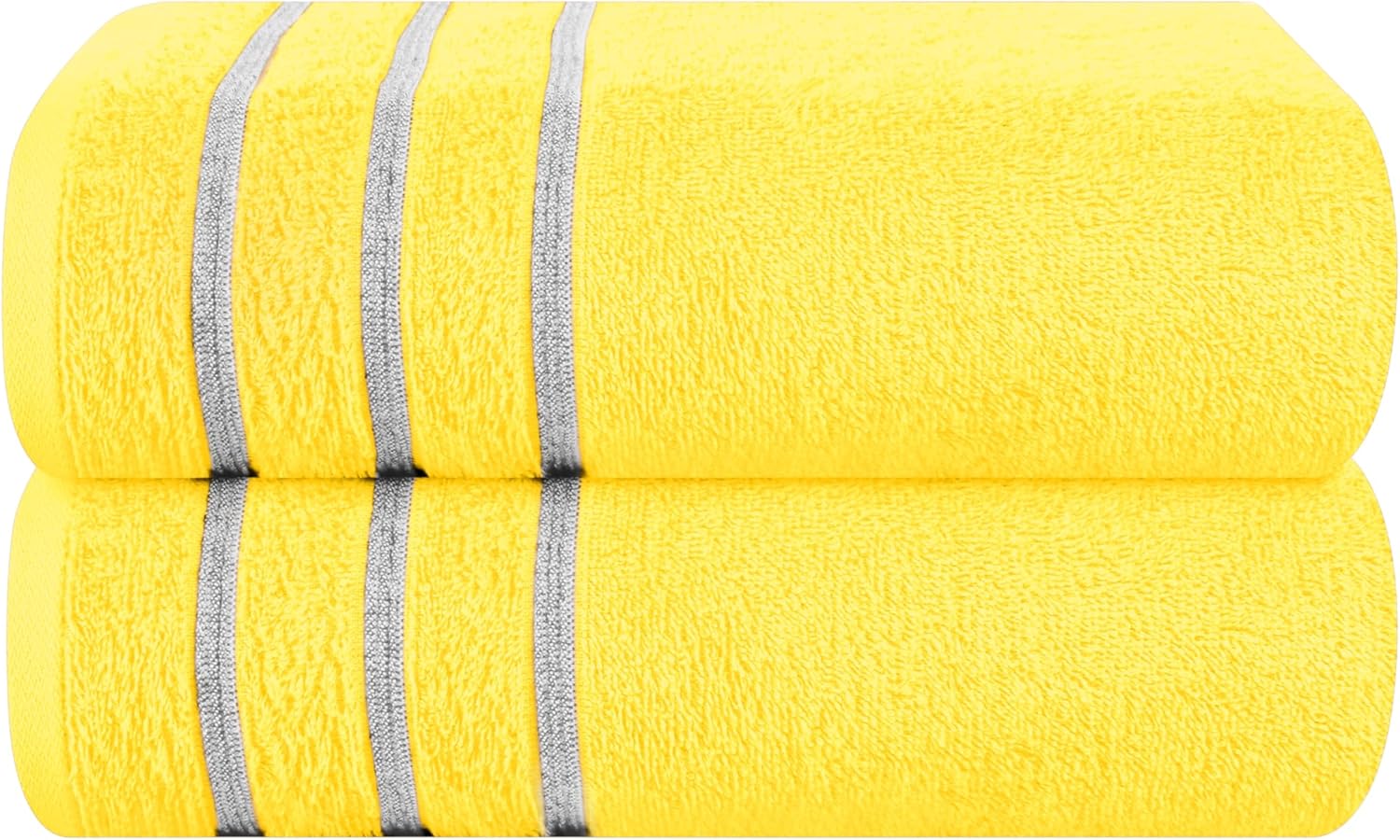 Cotton 2 Pack Oversized Bath Towel Set 28x55 inches, Large Bath Towels, Ultra Absorbant Compact Quickdry & Lightweight Towel, Ideal for Gym Travel Camp Pool - Lime Yellow