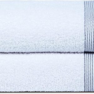Ultra Soft 2 Pack Oversized Bath Towel Set, 28x55 inches, 100% Cotton, Large, White