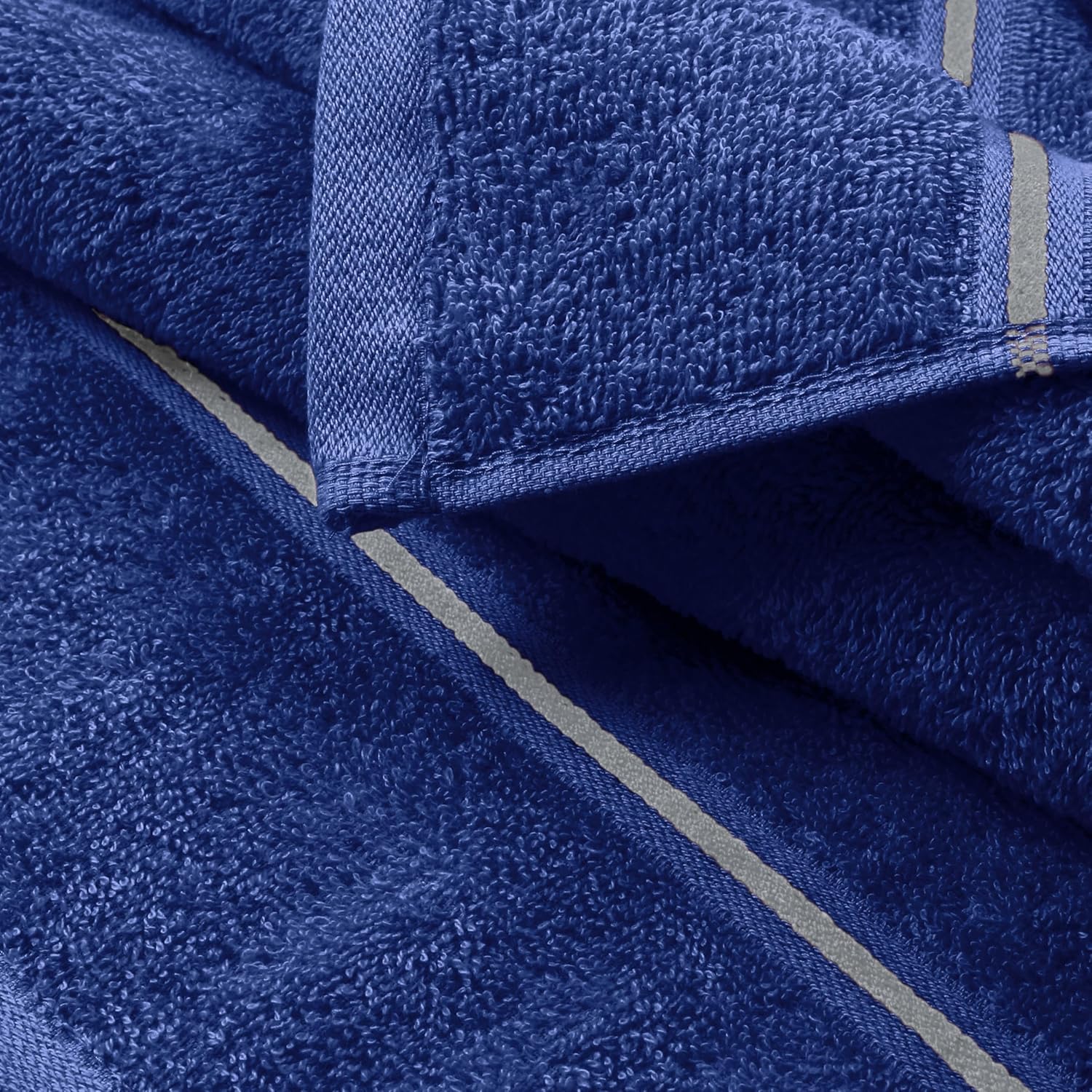 Cotton 2 Pack Oversized Bath Towel Set 28x55 inches, Large Bath Towels, Ultra Absorbant Compact Quickdry & Lightweight Towel, Ideal for Gym Travel Camp Pool - Navy Blue - Image 2