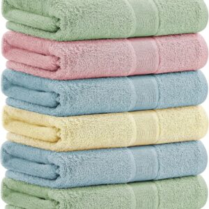 Bath Towels, 27x54inch - Natural, Ultra Absorbent Towels for Bathroom, Travel, Gym, Shower and Spa (6 Piece Set)